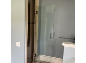 Shower Door With Chrome Handle - Bath 1