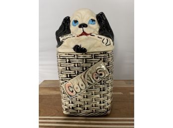 Dog Basket Cookie Jar  Vintage McCoy