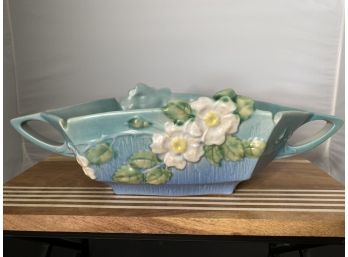Roseville White Rose Console Bowl