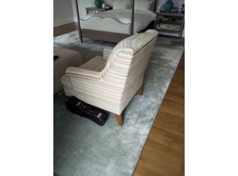 Beautiful Large Silk Carpet In Rich Blue Grey Tint Anchors Large Furniture Area