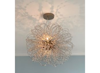 Lovely Spherical Ceiling Chandelier Chrome And Crystal - Like New