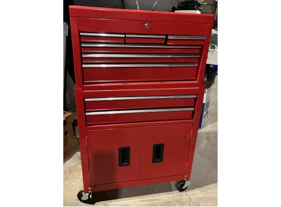 Rolling Two Part Metal Tool Box