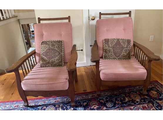 Pair Of Oak Morris Chairs