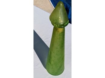 Pier 1 Green Glass Decanter/bud Vase