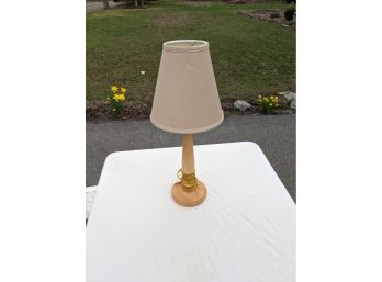 Wooden Spindle Lamp With Lamp Shade