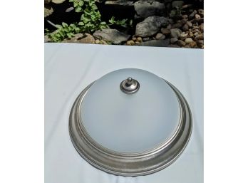 Polished Nickel Flush Mounted Ceiling Light Fixture