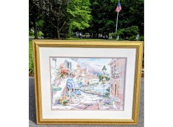 Marilyn Simandle Waterfront Village Print Framed