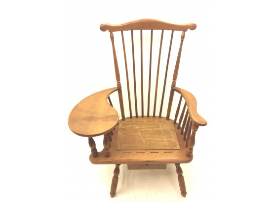 Old Heywood Wakefield Wooden Writing Table Armchair Chair
