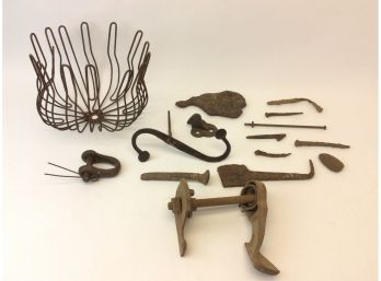 Mixed Lot Iron Found Objects Metal