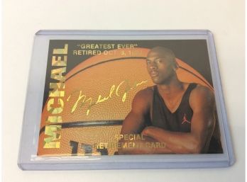 Michael Jordan Greatest Ever Retired Oct 6, 1991 Special Retirement Basketball Card Sports Stars 1993-94