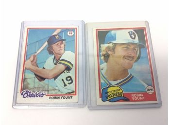 Two Robin Yount Baseball Cards Topps 515 173 (lot51)