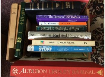 Mixed Book Lot #5 God Delusion Philosophy Of Right Audubon Life List Journal