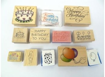 Rubber Stamps Happy Birthday Balloons Cake