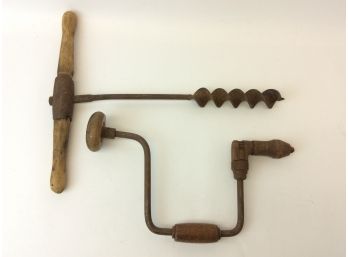 Antique Hand Drills Tools Lot