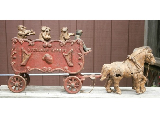 Overland Band Wagon & Overland Cage Wagon Cast Iron Toys
