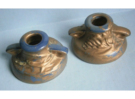 Pair Of Roseville Candle Holders From Early 1900's