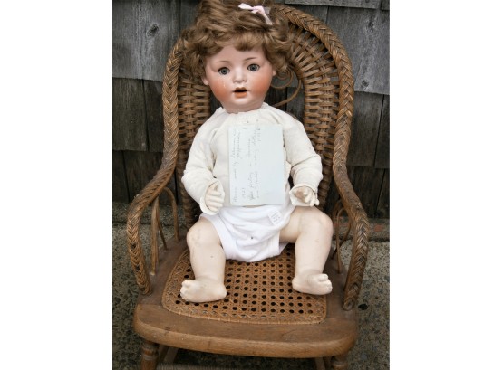 'HANNA' Antique Porcelain Head Doll Made In Germany