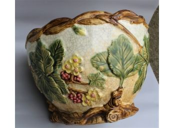 Vintage Majolica Flower Pot