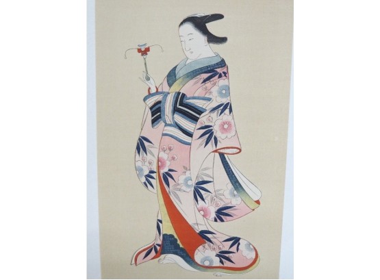 Japanese Woodblock Late 19th/early 20th Century, Okumura School 'Beauty In Spring Dress'
