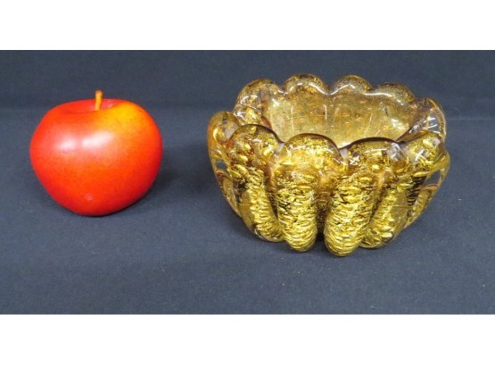 Murano Glass Gold Infused Cigar Bundle Ashtray, Dripping W/Gold Such Great Colors