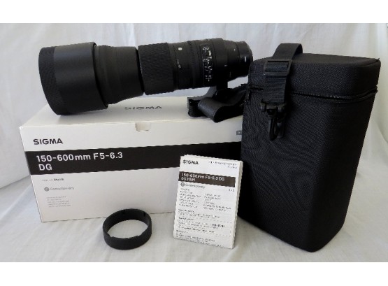 Sigma 150-600 Mm F5 - 6.3 DG  OS HSM Contemporary Black Camera Lens