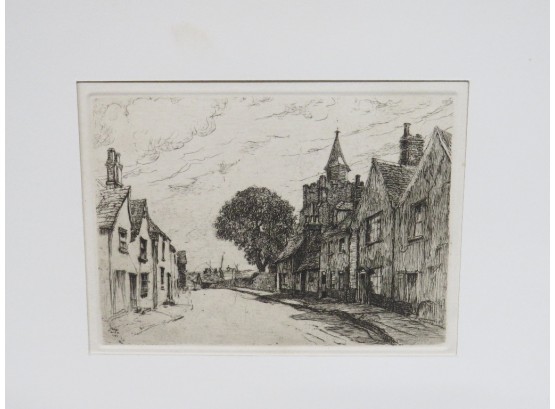 E. Philip Pimlot (1871-1960) Etching Titled 'Village Morning' C.1937 - British Artist