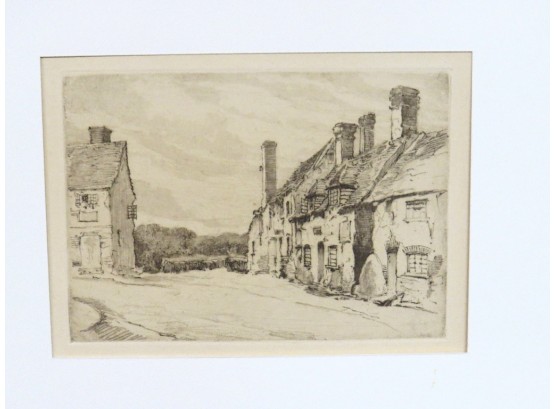 E. Philip Pimlot (1871-1960), Etching Titled 'Cottages' C.1937