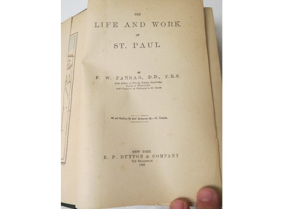 The Life And Work Of St. Paul By Farrar E.P. Dutton 1880 Publication W/Foldout Maps