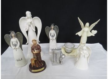 Mixed Lot Of Religious Angel Figures & Figurines