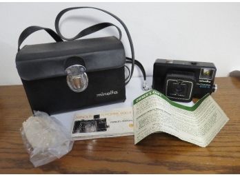 Vintage Minolta Autopak 35mm Camera With Original Paperwork & Travel Case 1960's/70's Era