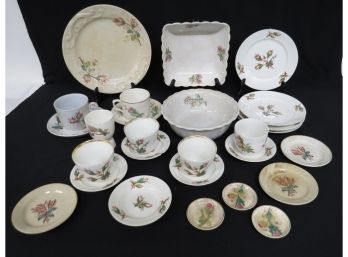 Collection Of Victorian Era 'Moss Rose' Pattern China