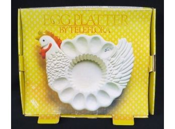 Vintage Teleflora Chicken Form Devil Egg Plate In Orig Box 1980's?