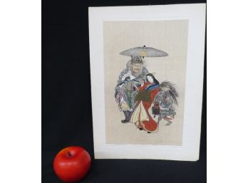 Japanese Woodblock By Artist 'Doiku' - 19th Century? Beautiful Execution, Colors And Details.