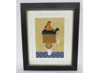 Warren Kimble Chicken In The Water Closet Country Framed Print