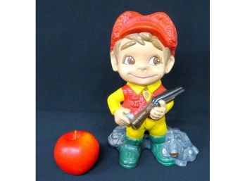 Look It's Elmer Fudd As A Young Man!  Ceramic Statue Of Cute Hunter