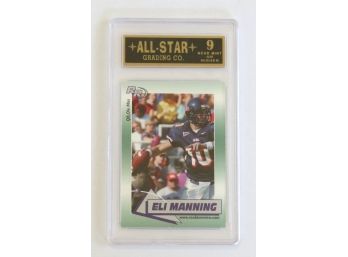 Eli Manning 2002 Rookie Review #1 Rookie Card All Star Grading Co. Graded 9 Near Mint Or Higher