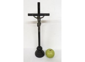 Late Victorian Jesus On The Cross 17' Carved Wooden Crucifix