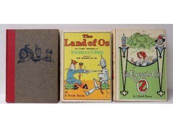 Trio Of L. Frank Baum Wizard Of Oz, Land Of Oz Titles 1904 - 1944