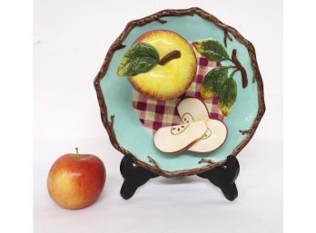 Style Eyes 3D Collector Plate Sliced Apples On The Plate Wall Hanging
