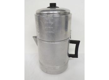 Vintage 18 Cup Aluminum Mid-Century Percolator Coffee Pot - Enough To Keep You Up All Night!