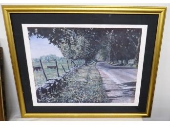 Large Size Millbrook Artist Michael Spross Signed Print 1996 Titled - Shultzville Road In Summer #121/750