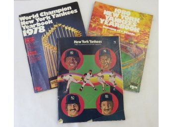 A Pair Of New York Yankees Yearbooks & A 1980 Scoreboard & Official Magazine
