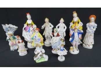 Lot Of 11 Occupied Japan Porcelain Figurines & Small Staffordshire Dog Figurine