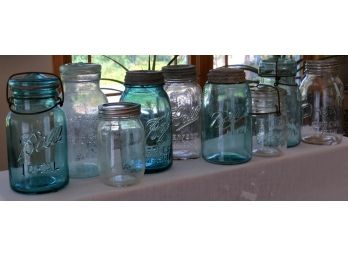 A Grouping Of Vintage Fruit Jars - Country Farmhouse Decor