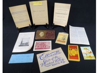 Lot Of 19th C. To Mid-20th Ulster County, NY Ephemera - Kingston, Ellenville, Wallkill, New Paltz, Rondout, Et