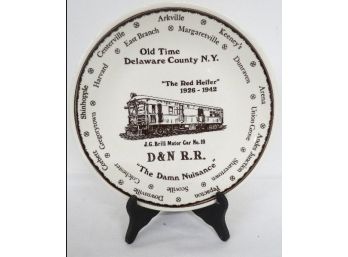 Delaware County NY Railroad Masonic Lodge Advertising / Souvenir / Memoriam Plate