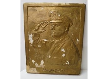 Plaster Frieze Of General Douglas MacArthur - WWII General Hero Of The Philippine/Pacific Campaigns