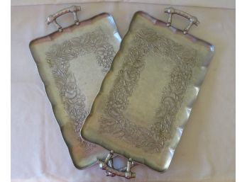 Matching Pair Of Everlast Forged Hammered Aluminum Trays
