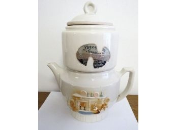 Authentic Porcelier Ceramic Hearth Coffee Pot Complete With Original Label