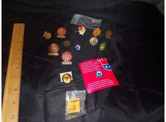 Lot Of Pins Political, Religious  Ect.